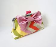 Zigzag Clutch Purse With Big Bow Accent 2 small