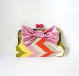 Zigzag Clutch Purse With Big Bow Accent 4 small