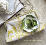 Yellow Damask Bridesmaid Clutch Purse 2 small