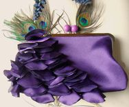 Purple Bridal Clutch With Layered Satin Ruffles 3 small