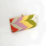 Zigzag Cotton Clamshell Style Clutch Purse 2 small