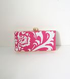 Hot Pink Damask Clutch Purse 2 small