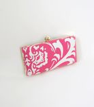 Hot Pink Damask Clutch Purse 3 small