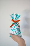 Handmade Teal Damask Fabric Favor Bag For Parties 2 small