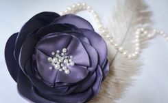 Handmade Rose Hair Fascinator With Pearls And Swarovski Rhinestones 2 small