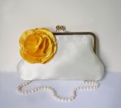 Custom Clutch Purse With Handmade Flower Brooch 1 small