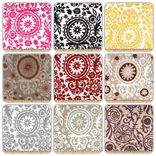 Ice Blue Cotton Damask Clamshell Clutch Purse 3 small