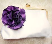 Custom Bridal Clutch Purse With Carnation Flower Accent 1 small