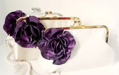 Custom Bridal Clutch Purse With Carnation Flower Accent 2 small