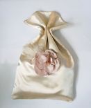 Handmade Satin Wedding Money Bag With Carnation Flower And Feathers 3 small