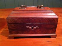 Reproduction Figured Walnut Tea Caddy 1 small