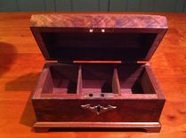 Reproduction Figured Walnut Tea Caddy 2 small