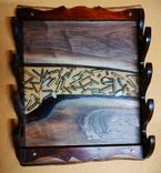 Resin And Wood With Bullet Casings And Antler Pieces 1 small