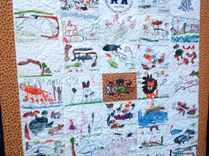 Custom Children's Art Quilt - Artwork School Kindergarten Class Kid's Drawing Quilt 1 small