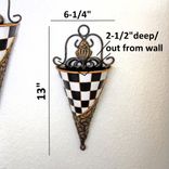 Courtly Towel Caddy Set Checked Planter Set Black And White Check Wall Decor 5 small