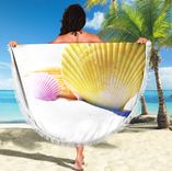 Summer Beach Towel Vacation Pool Beach Blanket Shell Theme Towel 2 small