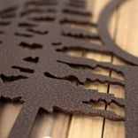 Personalized Hanging Oval Metal House Name Sign with Pine Trees 2 small