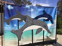 Tile Mosaic Dolphins 3 small