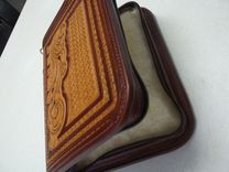 Bcl348 Large Square Pistol Case In Pumpkin With Western Floral 6 small