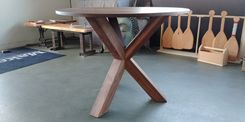 Dustin's "Tricky Tripod 2.0" Solid Walnut Dining Table 6 small