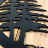 Personalized Hanging Oval Metal Family Last Name Sign with Pine Trees 2 small