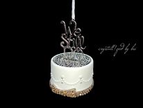 Crystallized We Still Do Wedding Cake Christmas Tree Ornament Bling Crystals Bedazzled 1 small