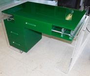 Acrylic Waterfall Edge Desk With Drawers - Hand Crafted, Custom Made 5 small