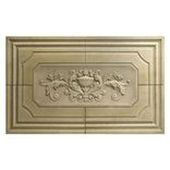 Carved 5 Piece Travertine Decorative Tile Backsplash Insert 1 small