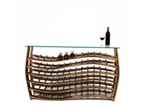 Large Wave Wine Rack - Antorini - Made From Retired Wine Barrels 1 small