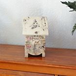 Tabletop Wood Cubby Shelves Blue Bird Cubby Box & Mini Floral, Pigeon Hole Shelf, Miniature Cubby 2 small