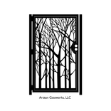 Decorative Forest Steel Gate - Nature Metal Art - Steel Wall Panel - Garden Gate Art - Custom Gate 3 small