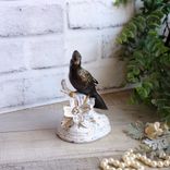Courtly Song Bird Decor Black White Stripe Decor Bird Figurine 4 small