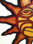 Red Wood Crafted Mosaic Tribal Sun 3 small