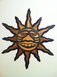 Green Wood Crafted Mosaic Tribal Sun 1 small
