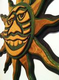 Green Wood Crafted Mosaic Tribal Sun 4 small