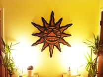 Green Wood Crafted Mosaic Tribal Sun 5 small