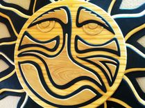 Black And Natural Wood Crafted Layered Sun 3 small