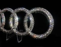 Audi Crystallized Car Emblem Bling Genuine European Crystals Bedazzled 2 small