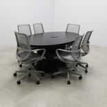 Oval Shape Custom Conference Table, Laminate Top - Newton Meeting Table 5 small