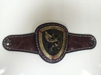 Custom Leather Armband With Metal Shield 2 small