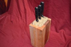 Knife - Sword - Tool Block Universal Kitchen Storage With Hand Cut Nails 1 small