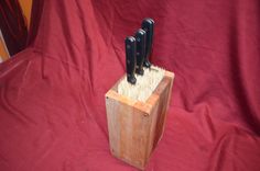 Knife - Sword - Tool Block Universal Kitchen Storage With Hand Cut Nails 3 small