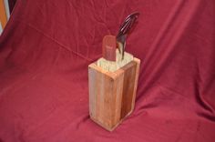 Knife - Sword - Tool Block Universal Kitchen Storage With Hand Cut Nails 4 small