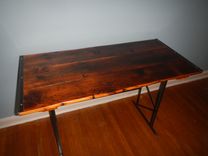 Reclaimed Wood And Welded Steel Industrial Style Desk 4 small
