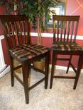 Custom Barstool With Seat From Woven Recycled Leather Belts 2 small