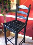 Custom Barstool With Seat From Woven Recycled Leather Belts 3 small