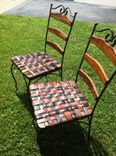 Kitchen Chair Set With Woven Leather Recycled Belts For Seats 2 small