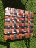 Kitchen Chair Set With Woven Leather Recycled Belts For Seats 3 small