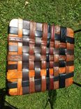 Kitchen Chair Set With Woven Leather Recycled Belts For Seats 4 small