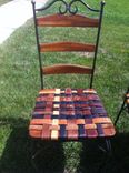 Kitchen Chair Set With Woven Leather Recycled Belts For Seats 6 small